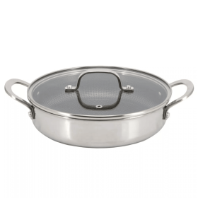 Better Chef 10-Inch 3-Ply Stainless Steel Nonstick Deep Fry Pan with Lid