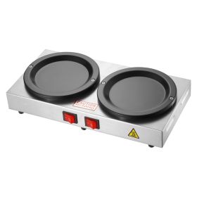 VEVOR Commercial Coffee Decanter Warm Plate, 80W x 2 Coffee-Carafe Warmer, Dual Warming Plates with Independent Control