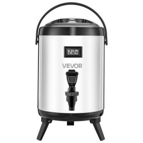 VEVOR Insulated Beverage Dispenser, 1.5 Gal/6L Stainless Steel Thermal Drink Server with Spigot & Temp Display, Suitable for Hot and Cold Drinks